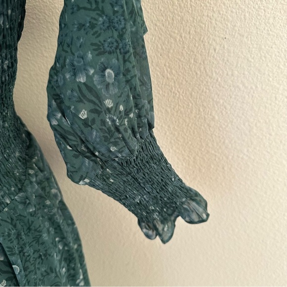 Madewell Crinkle Georgette Lucie Tie-Back Midi Dress in Woodland Floral - Picture 9 of 10